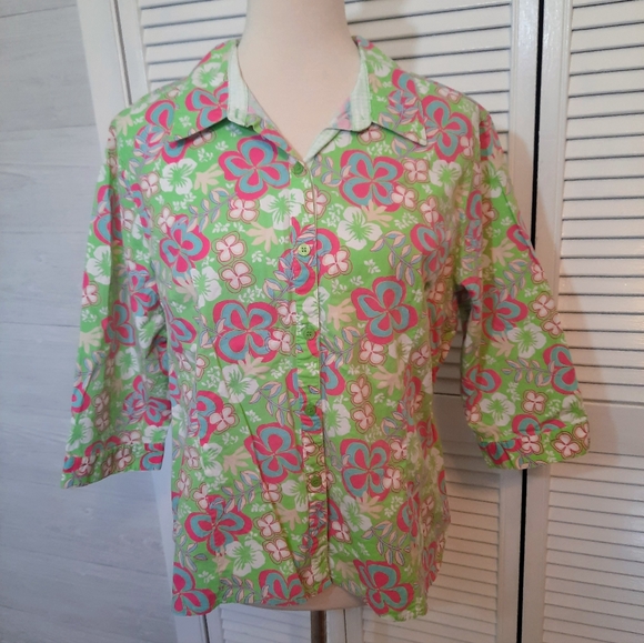 Duck Head Tops - Duck Head floral retro top shirt sz XL petite *F